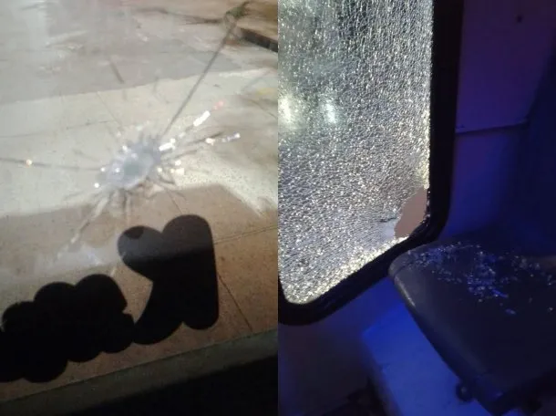 Atacaron a piedrazos a un colectivo en medio del paro general