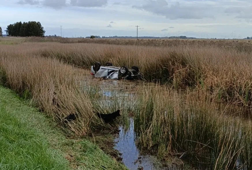 Dos marplatenses murieron tras un despiste y posterior vuelco en la Autovía 2