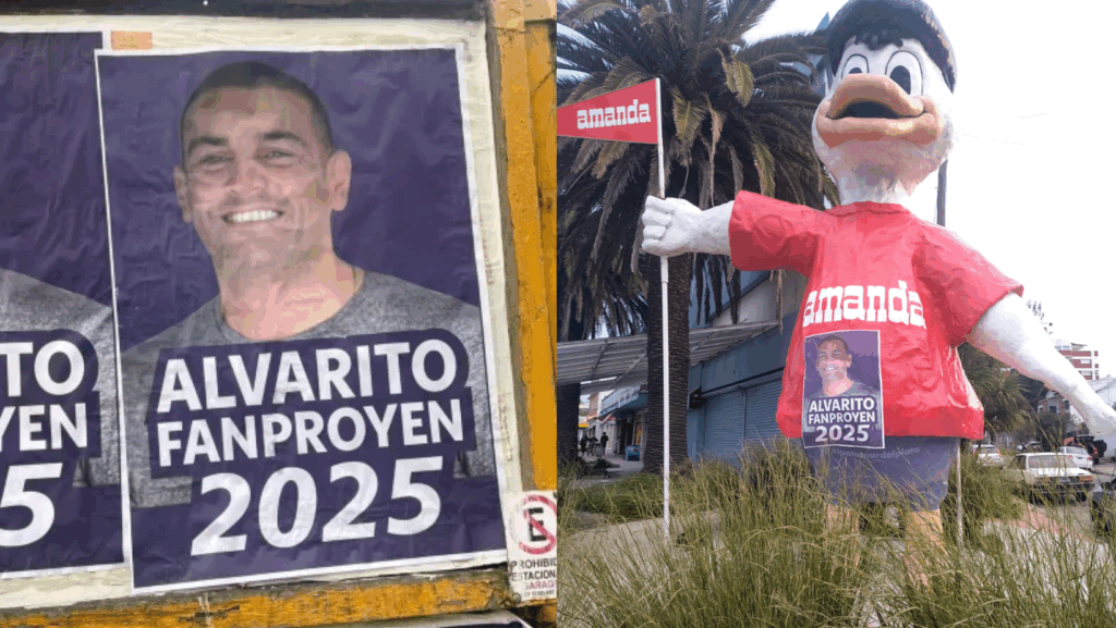 Mar del Plata: una foto del famoso Pato se volvió viral portando un afiche de Álvaro Fanproyen pegado en su remera