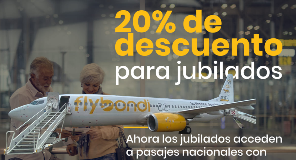 Jubilados de Anses podrán viajar con descuento en Flybondi: cómo acceder al beneficio