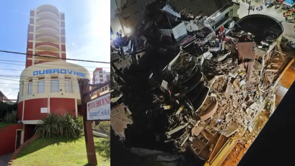 Se derrumbó un hotel en Villa Gesell: buscan a personas desaparecidas entre los escombros