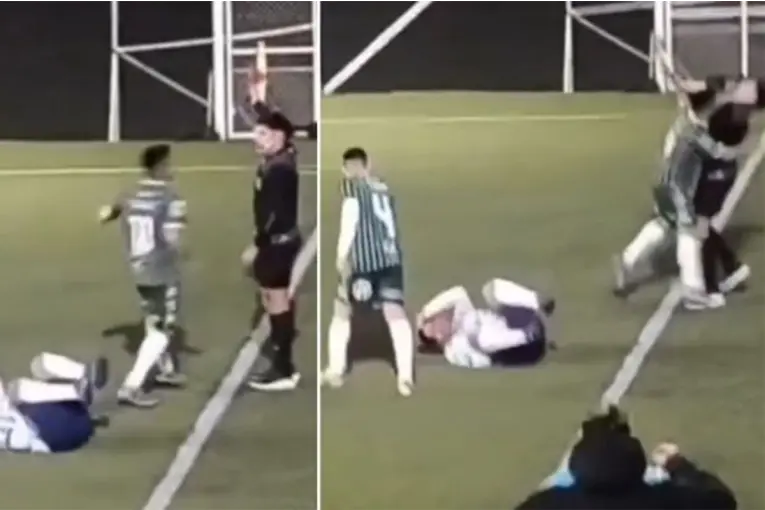 Expulsión de por vida: sancionaron al jugador de San Miguel que agredió a un juez de línea